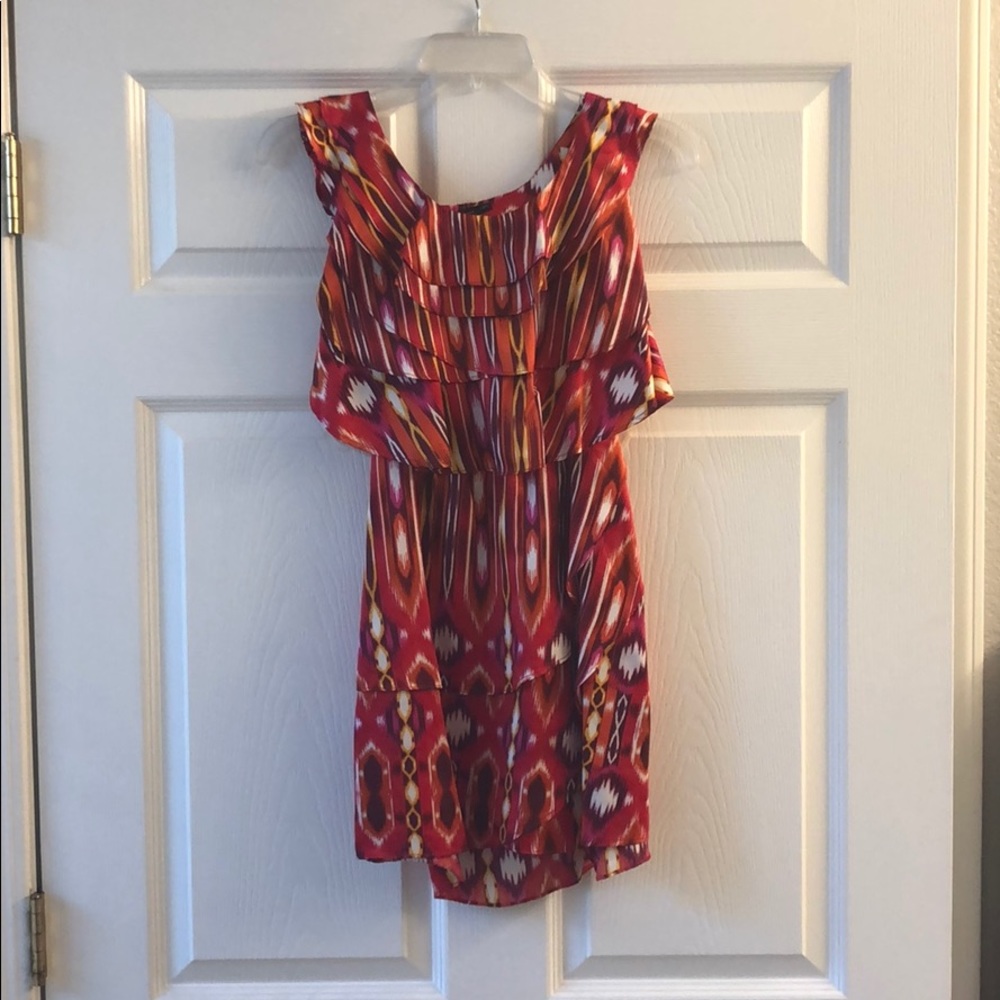 Multicolor mini party dress, open back